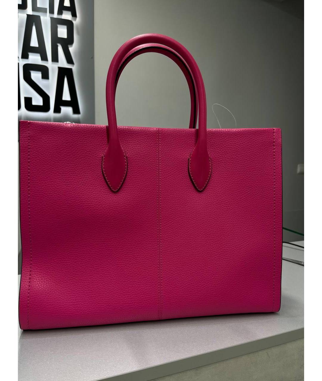 MICHAEL KORS Фуксия кожаная сумка тоут, фото 3