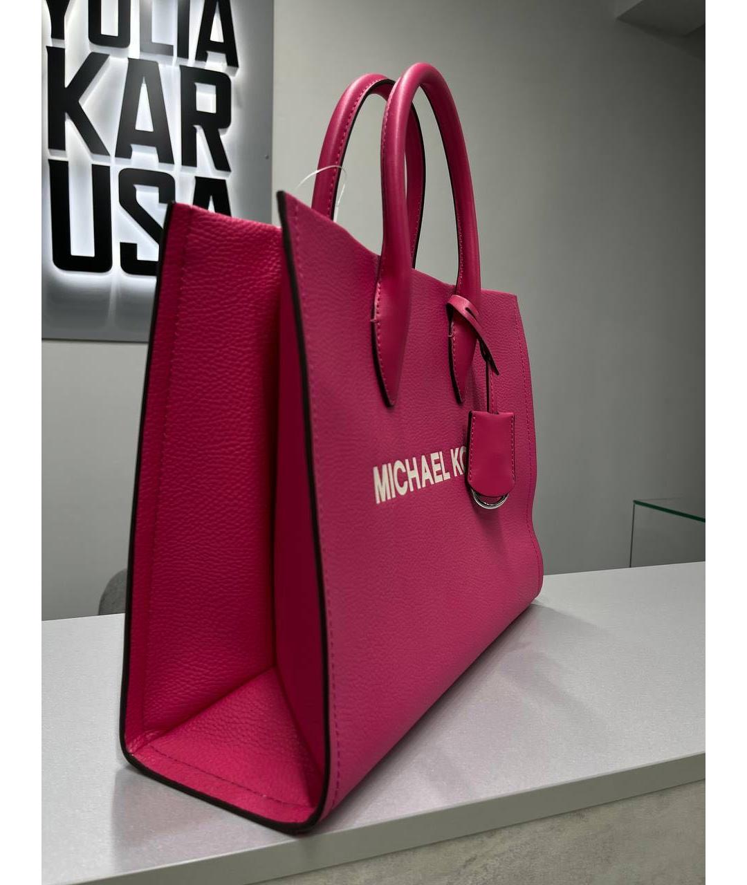 MICHAEL KORS Фуксия кожаная сумка тоут, фото 2
