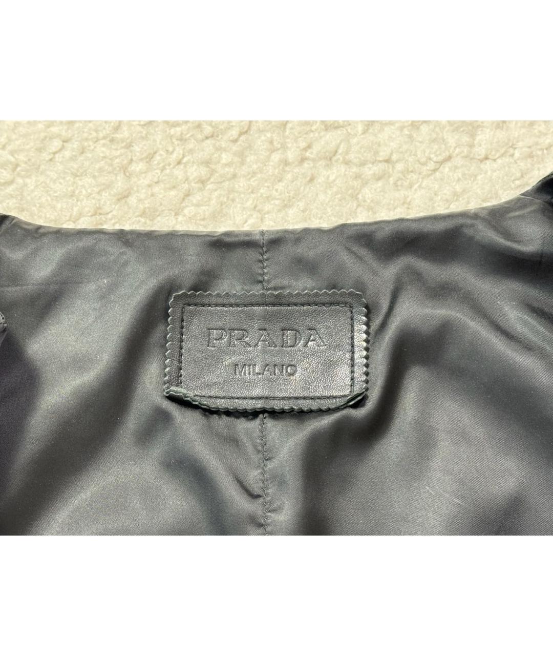 PRADA Черная кожаная куртка, фото 6