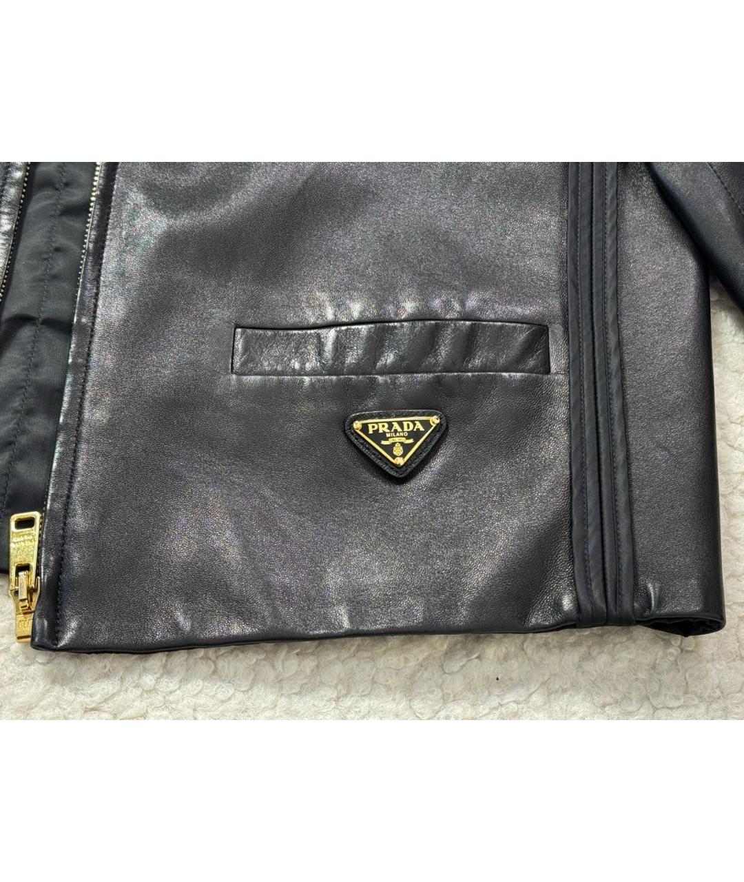 PRADA Черная кожаная куртка, фото 5