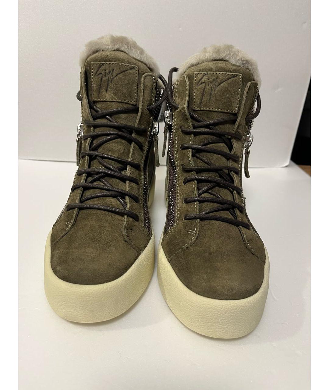 GIUSEPPE ZANOTTI DESIGN Хаки замшевые ботильоны, фото 2