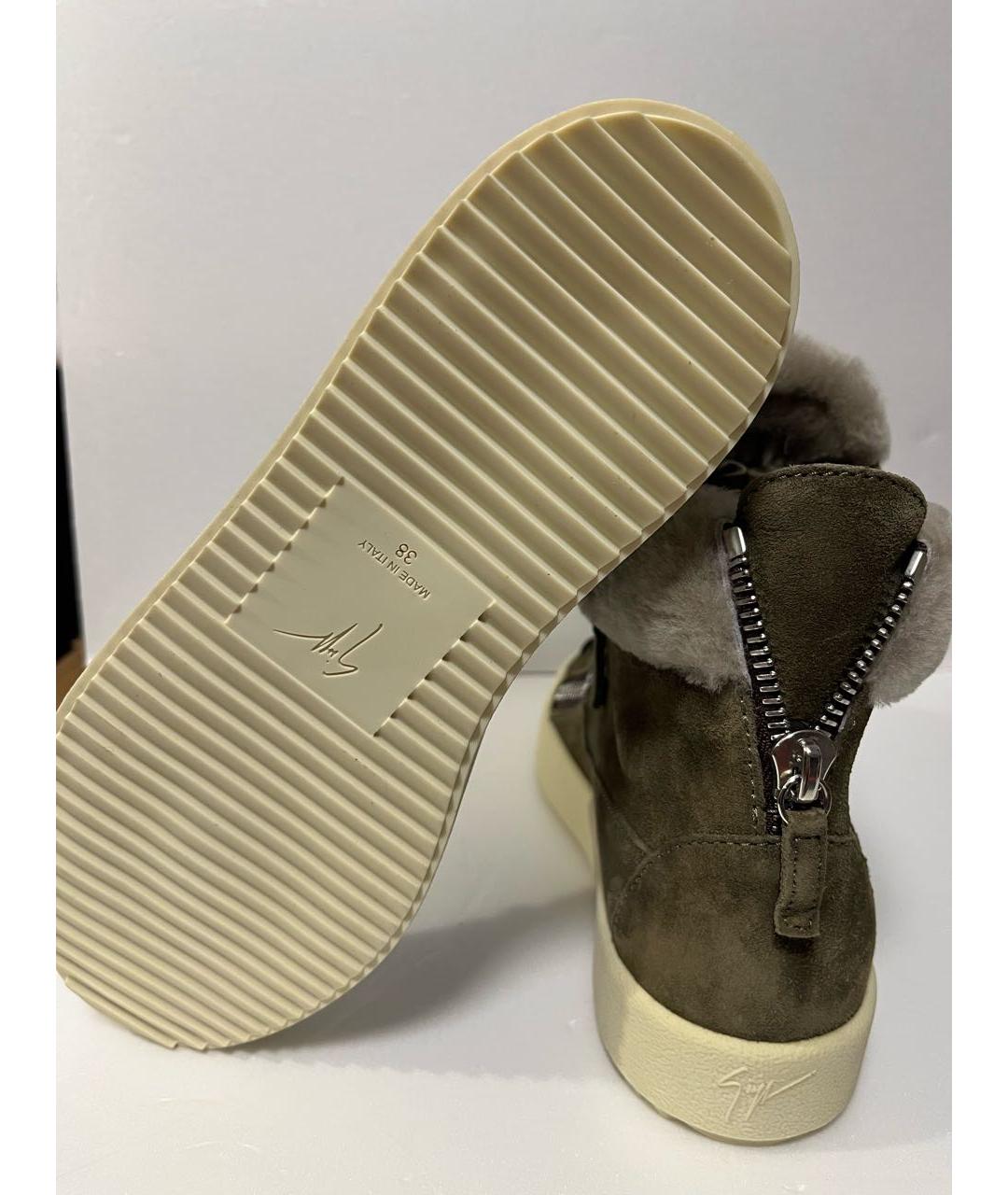 GIUSEPPE ZANOTTI DESIGN Хаки замшевые ботильоны, фото 5