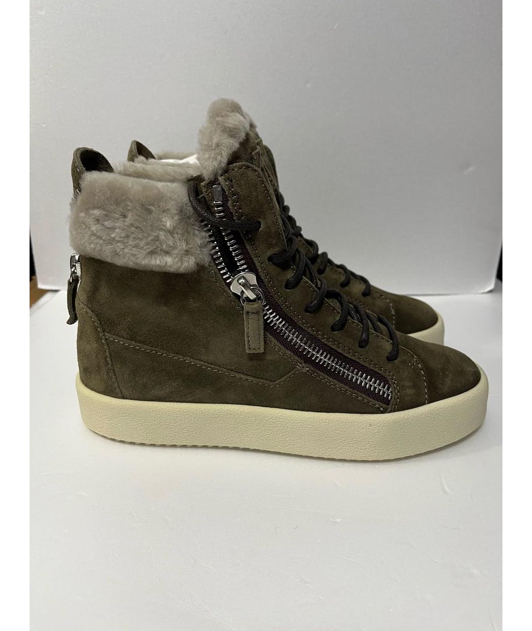 GIUSEPPE ZANOTTI DESIGN Хаки замшевые ботильоны, фото 7