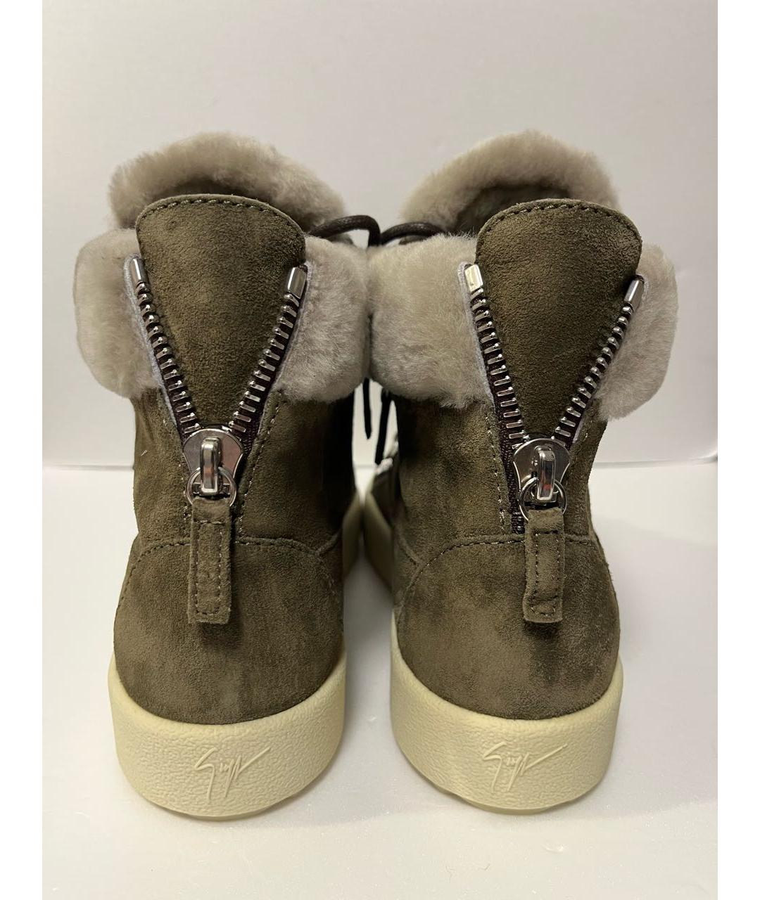 GIUSEPPE ZANOTTI DESIGN Хаки замшевые ботильоны, фото 4