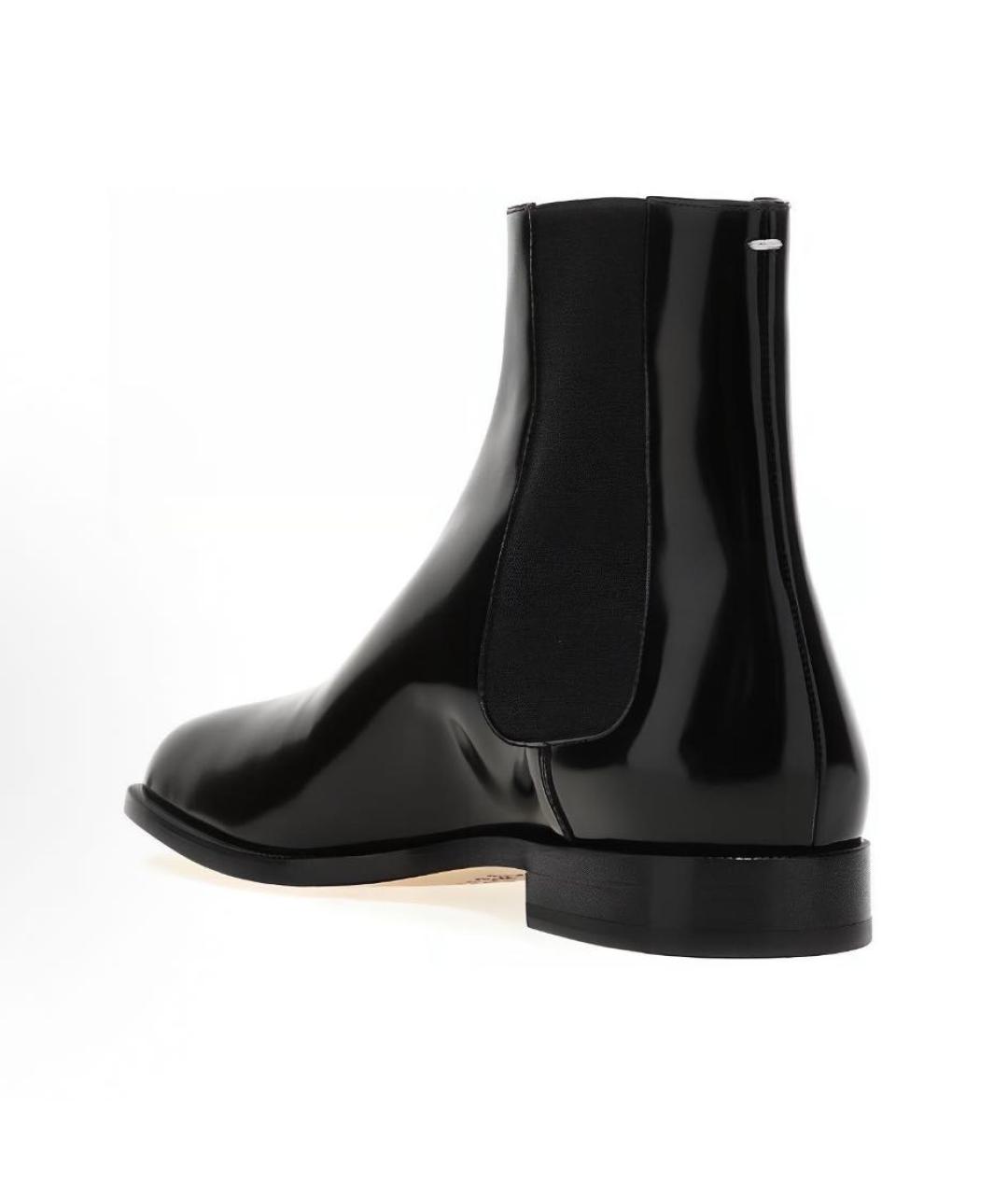 MAISON MARGIELA Черные кожаные низкие ботинки, фото 2