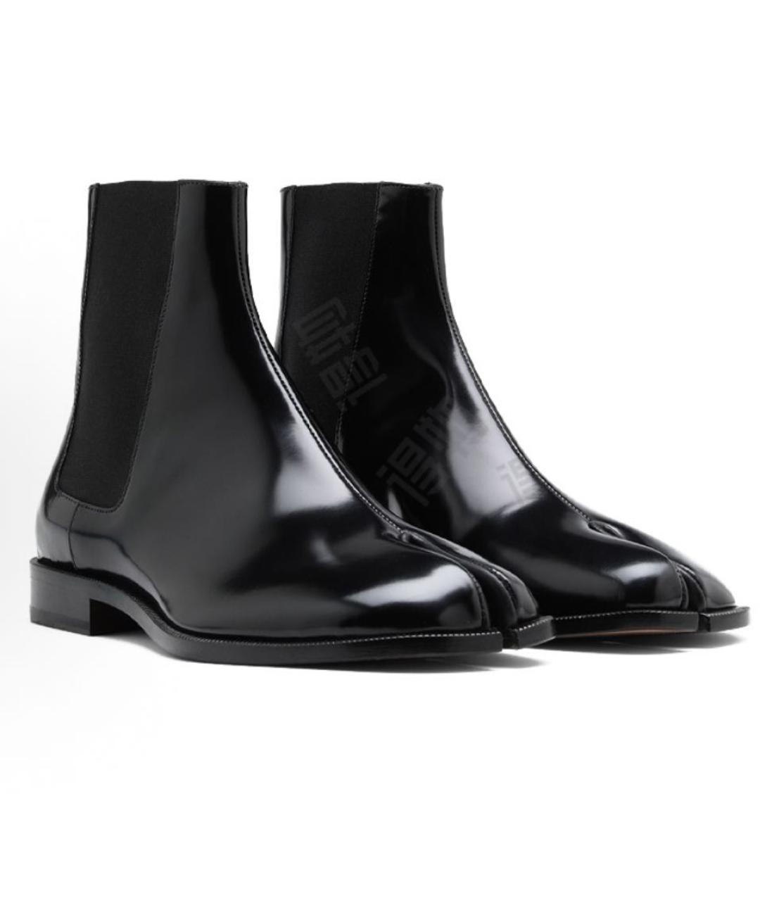 MAISON MARGIELA Черные кожаные низкие ботинки, фото 3