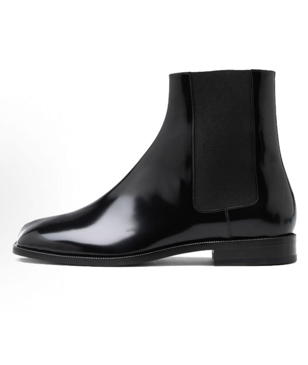 MAISON MARGIELA Черные кожаные низкие ботинки, фото 6