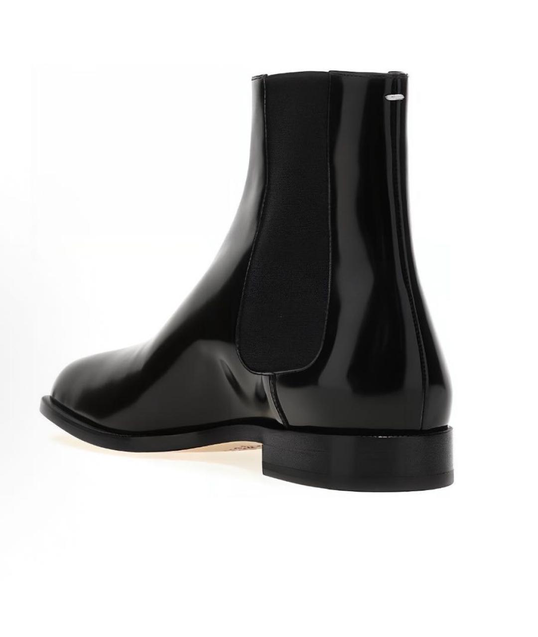 MAISON MARGIELA Черные кожаные низкие ботинки, фото 2