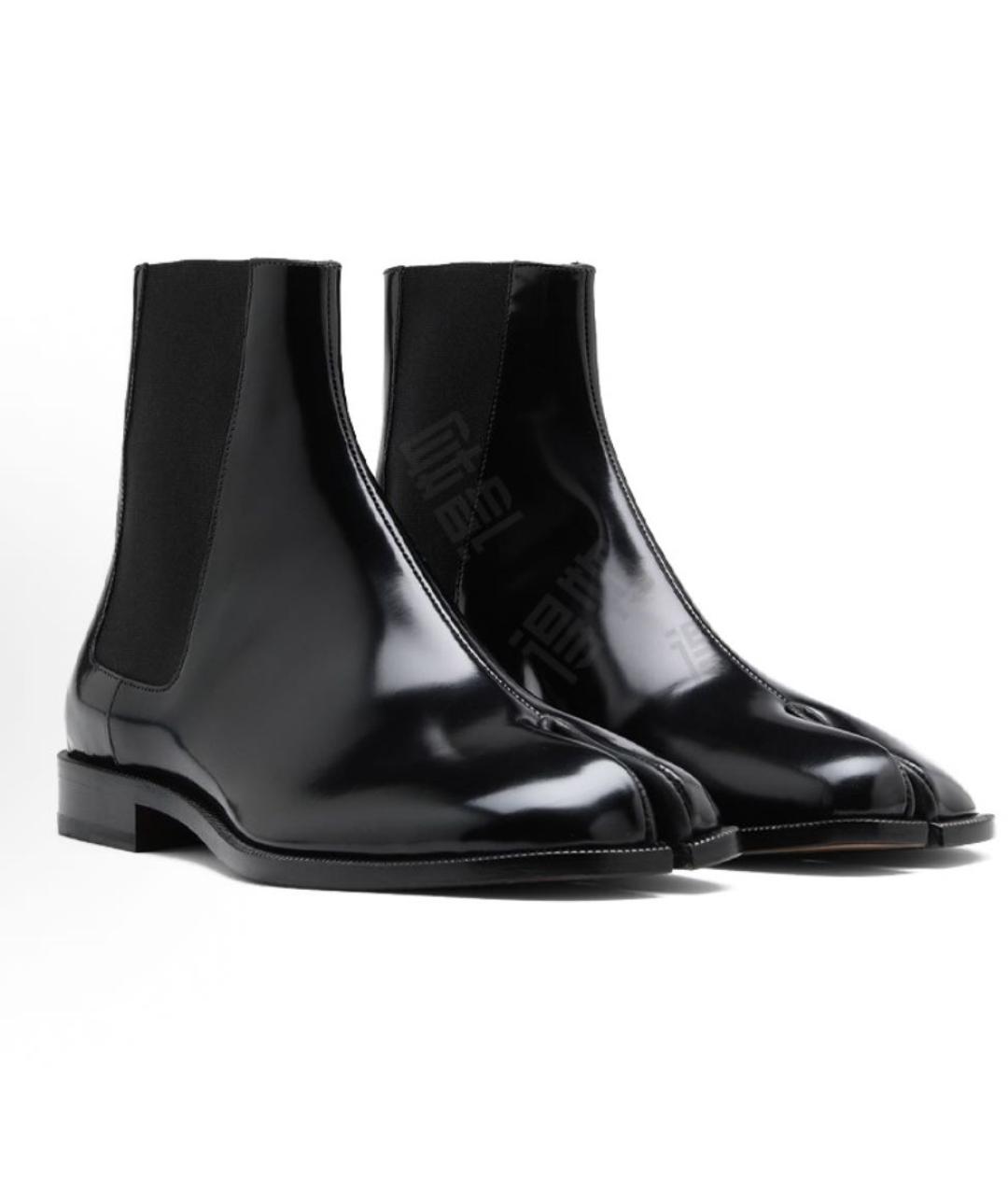 MAISON MARGIELA Черные кожаные низкие ботинки, фото 3