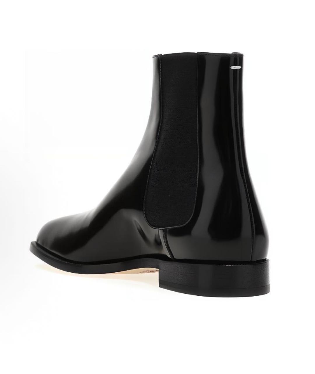 MAISON MARGIELA Черные кожаные низкие ботинки, фото 2