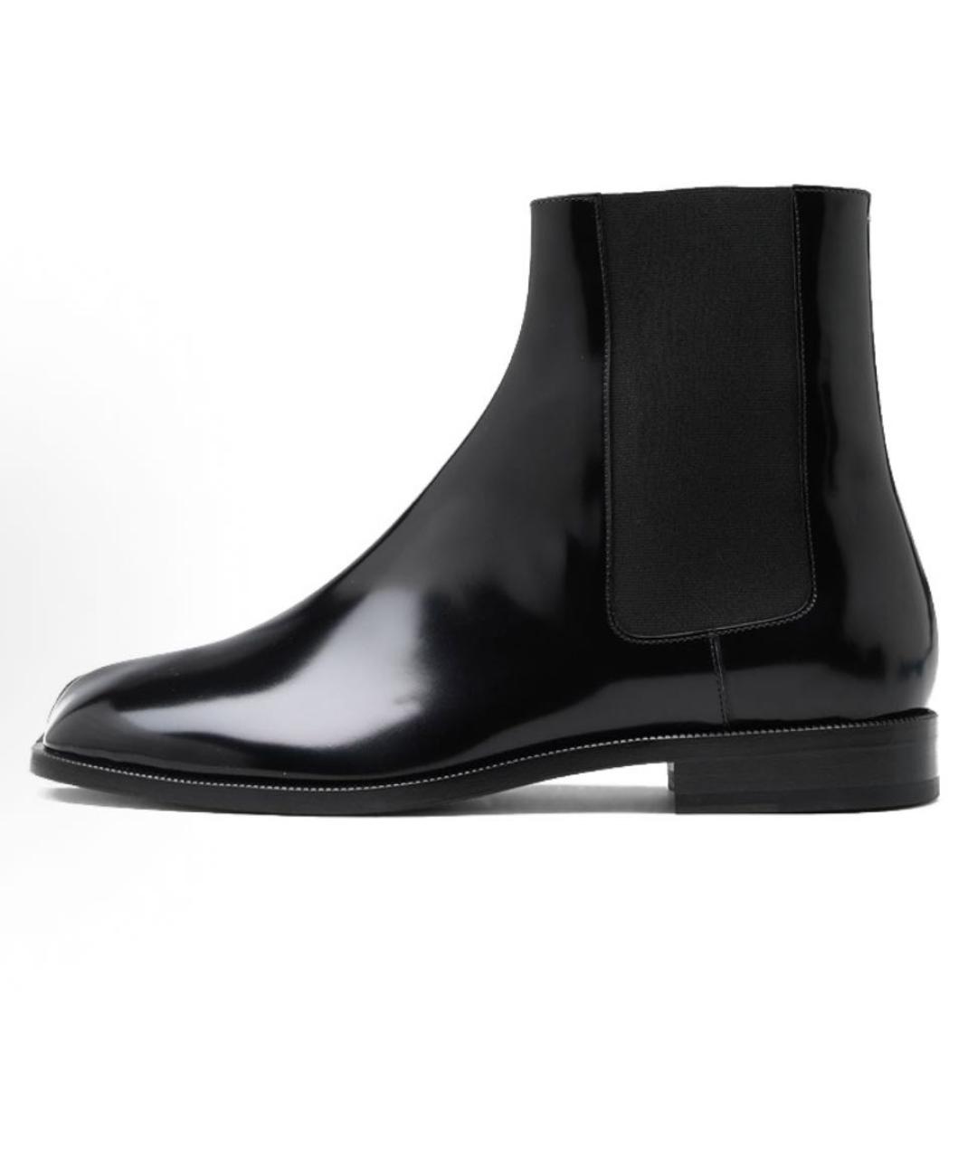 MAISON MARGIELA Черные кожаные низкие ботинки, фото 6