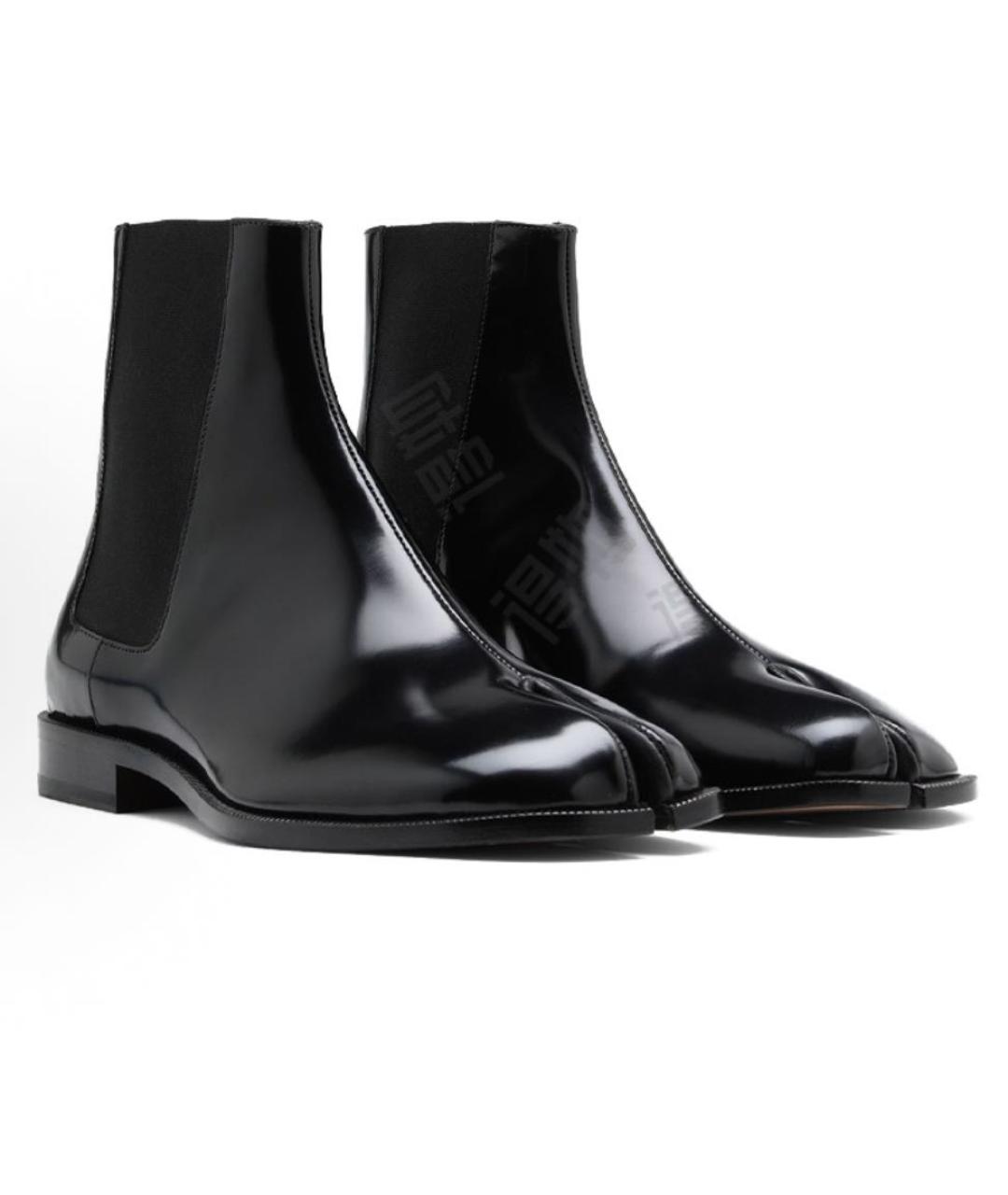 MAISON MARGIELA Черные кожаные низкие ботинки, фото 3