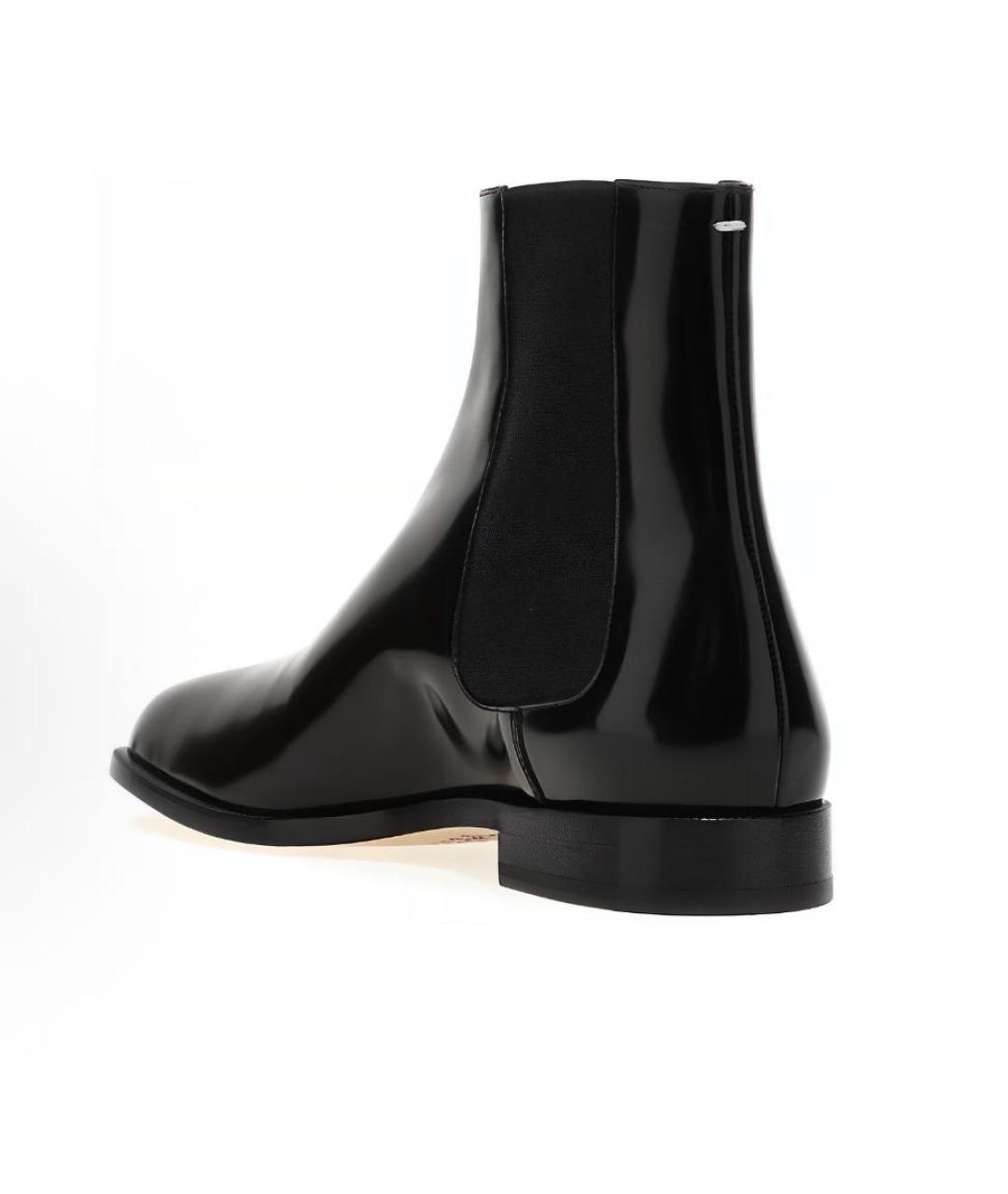 MAISON MARGIELA Черные кожаные низкие ботинки, фото 2