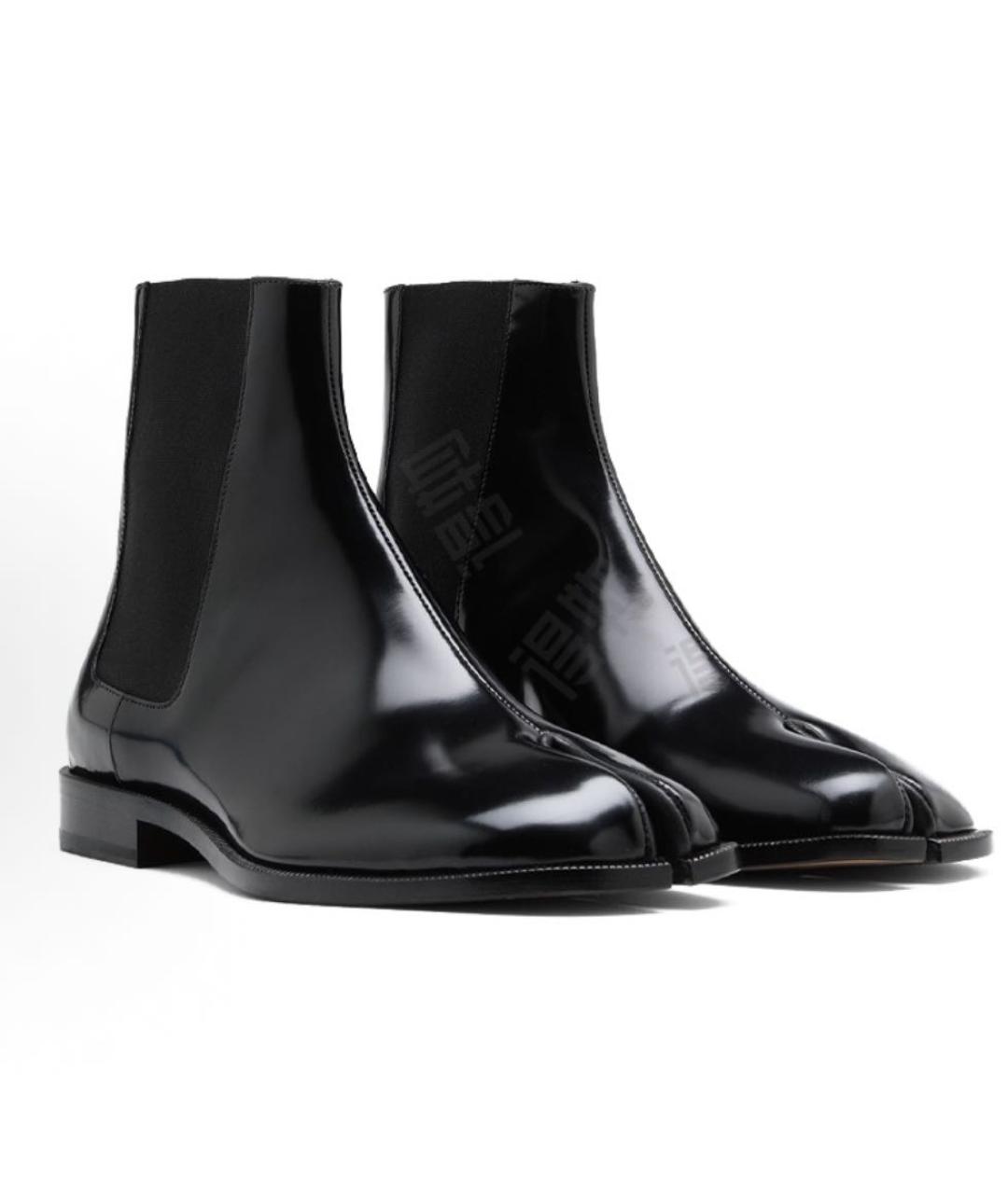 MAISON MARGIELA Черные кожаные низкие ботинки, фото 3
