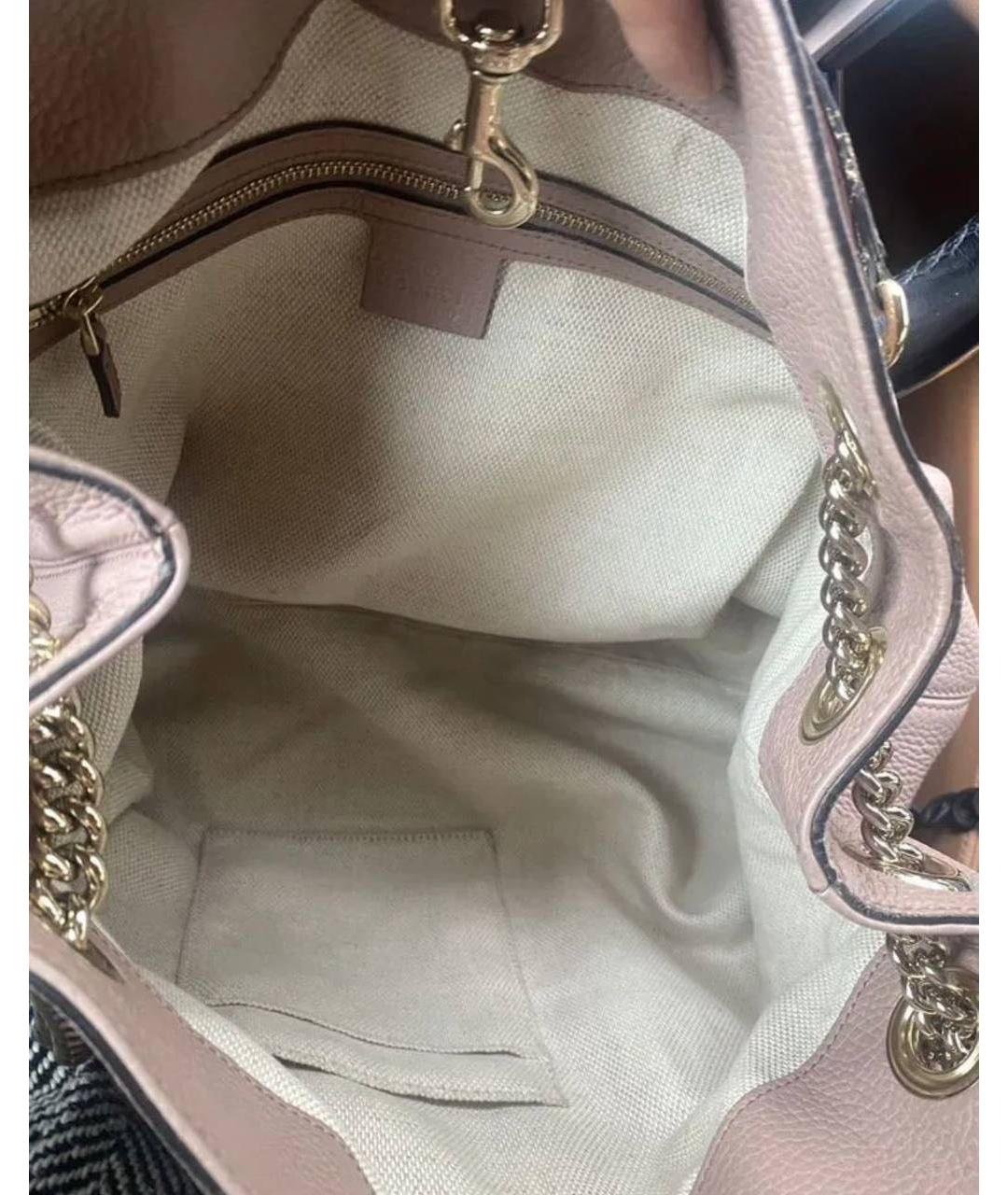 GUCCI Розовая кожаная сумка через плечо, фото 4