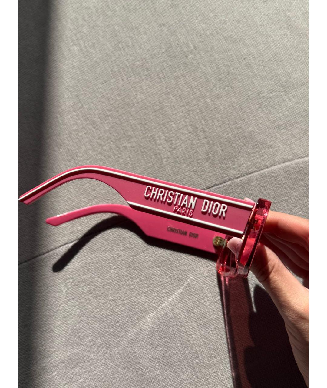 CHRISTIAN DIOR Розовые пластиковые солнцезащитные очки, фото 2