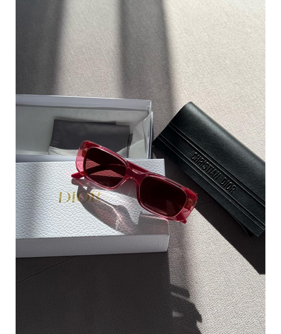 CHRISTIAN DIOR Розовые пластиковые солнцезащитные очки, фото 4