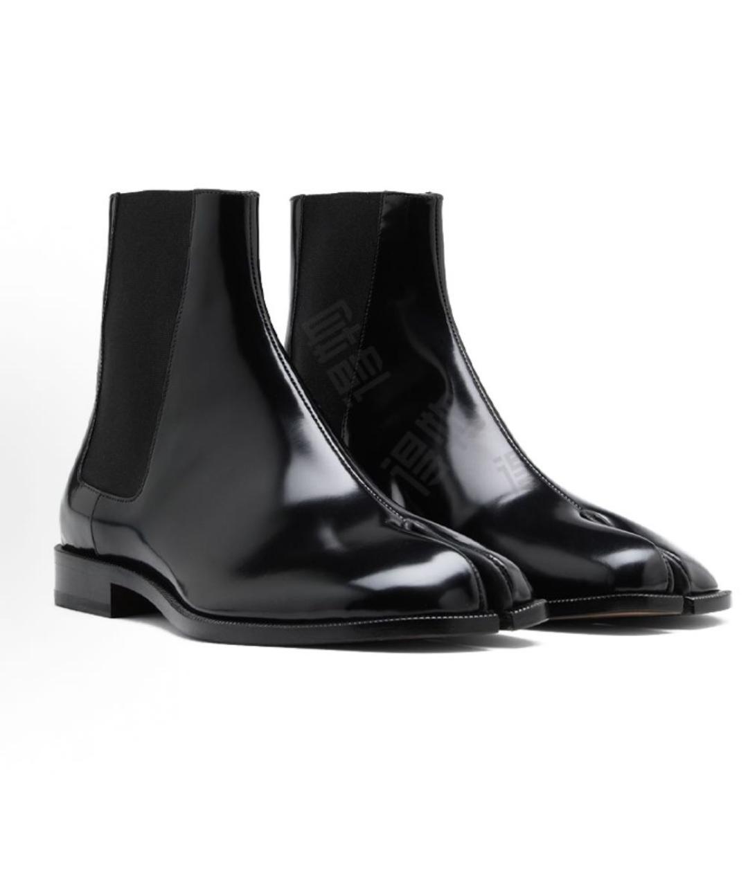 MAISON MARGIELA Черные кожаные низкие ботинки, фото 3