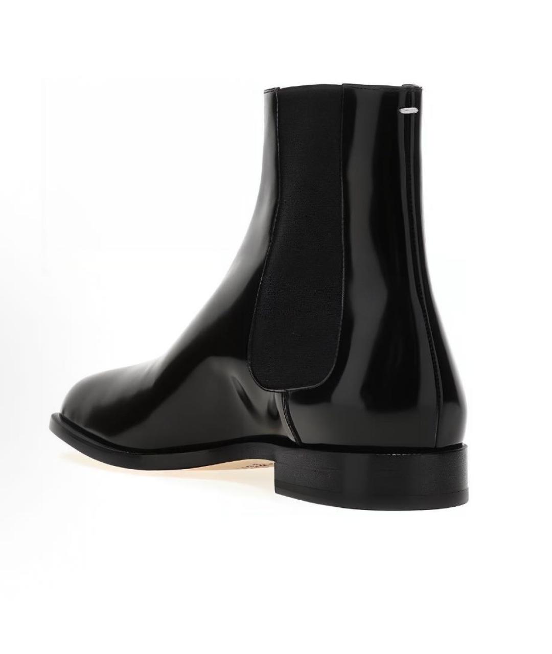 MAISON MARGIELA Черные кожаные низкие ботинки, фото 2
