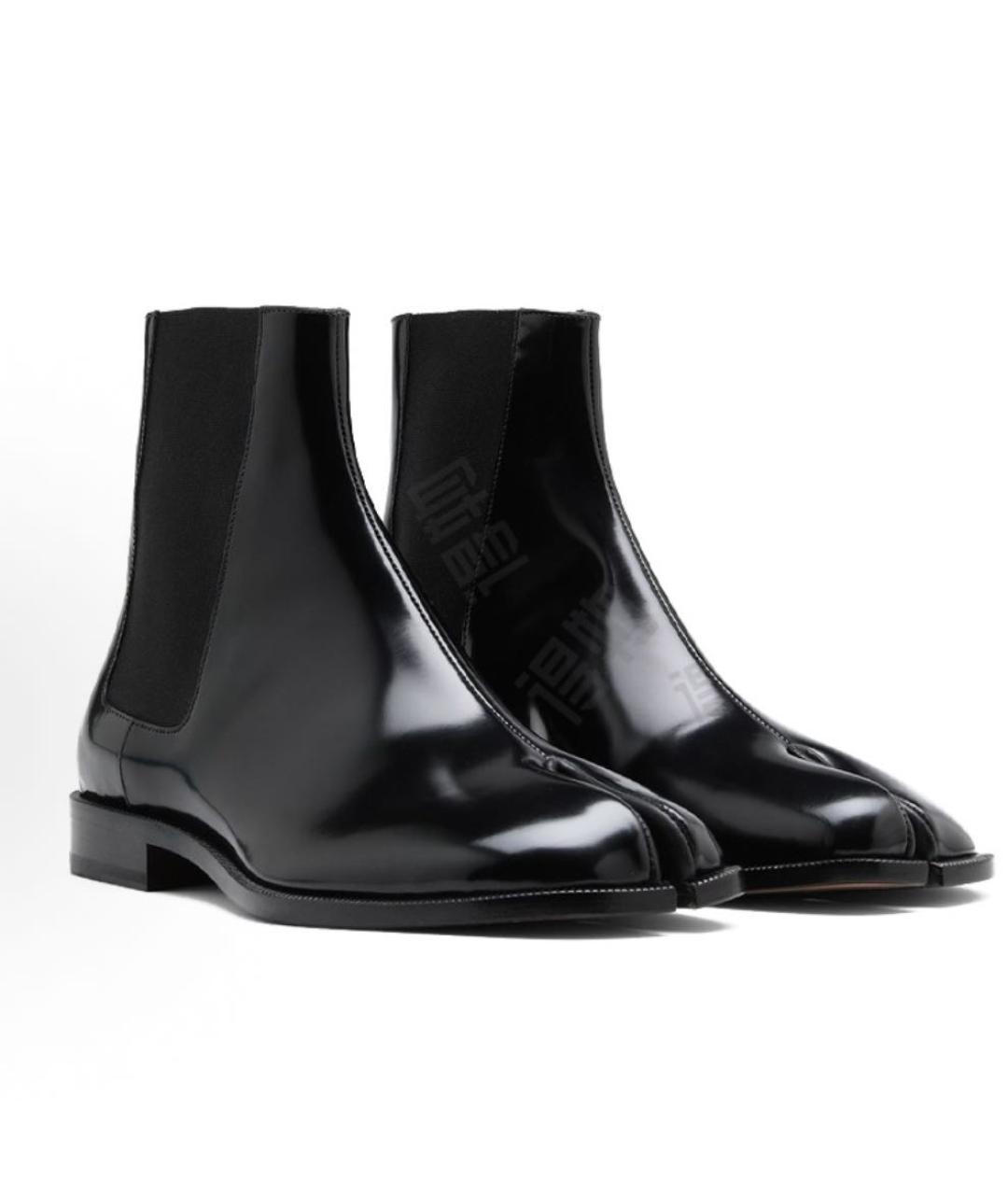 MAISON MARGIELA Черные кожаные низкие ботинки, фото 3