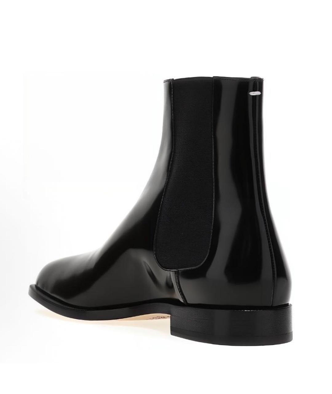 MAISON MARGIELA Черные кожаные низкие ботинки, фото 2