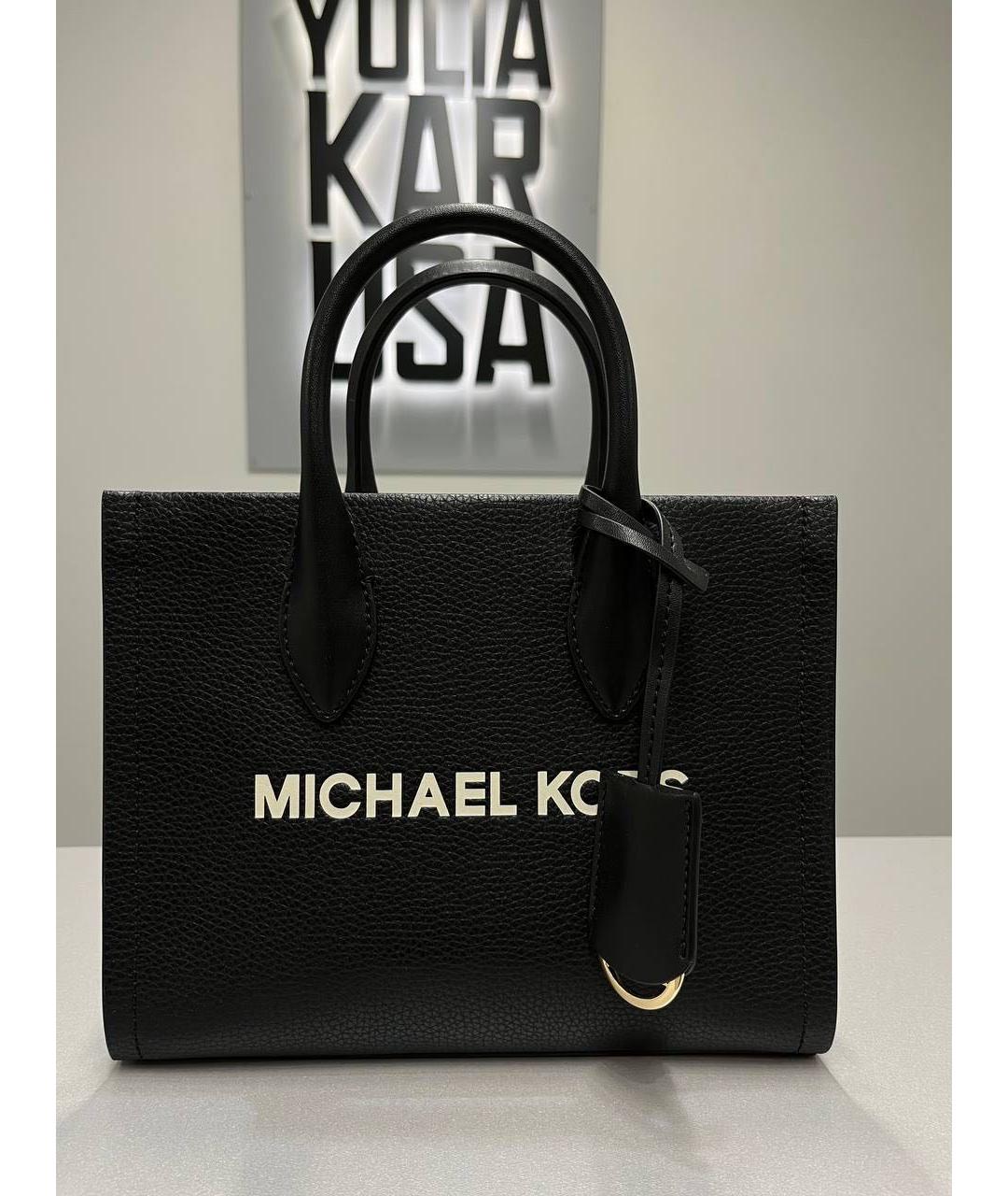 MICHAEL KORS Черная кожаная сумка тоут, фото 5