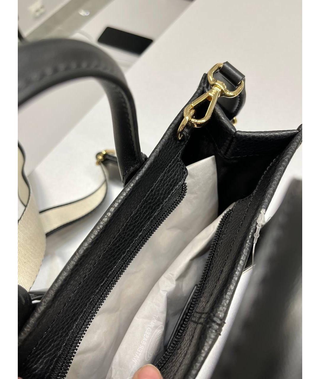 MICHAEL KORS Черная кожаная сумка тоут, фото 4