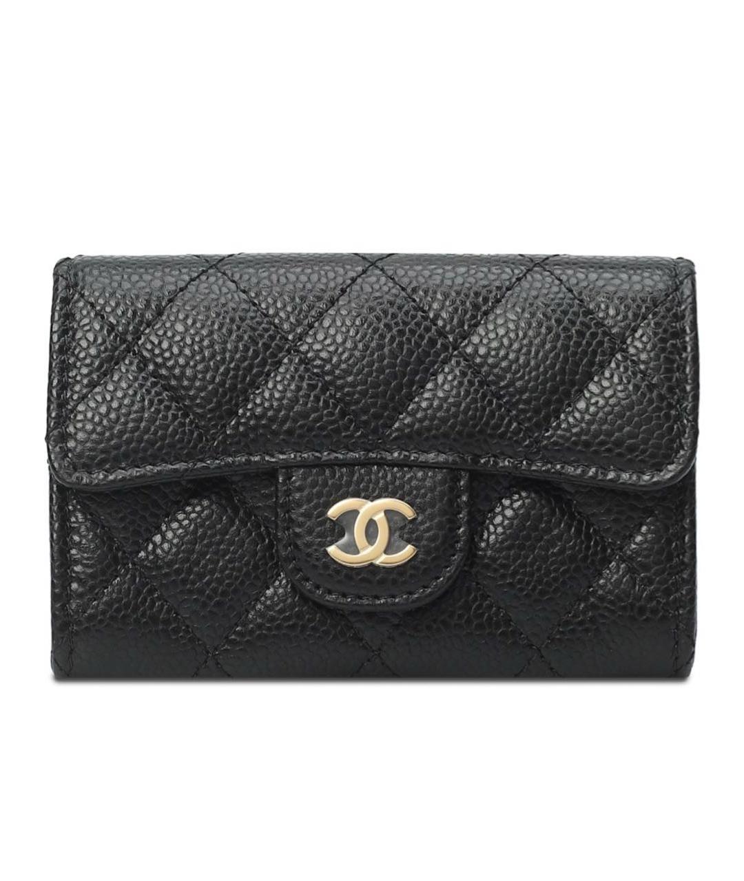 CHANEL Черный кожаный кошелек, фото 1