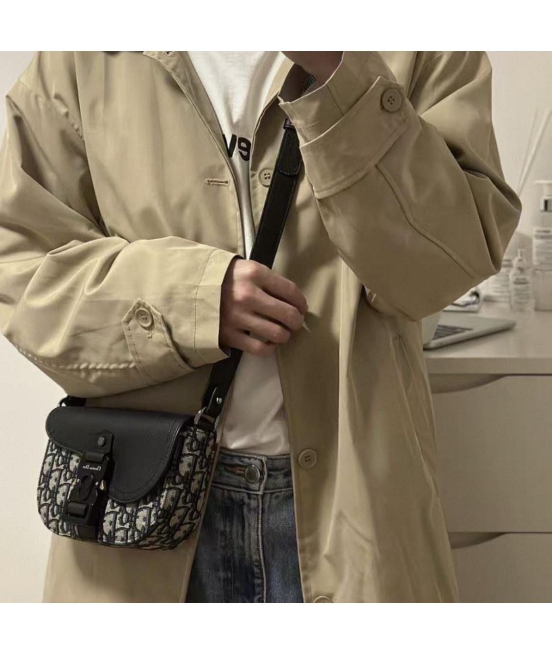 CHRISTIAN DIOR Бежевая жаккардовая сумка через плечо, фото 6