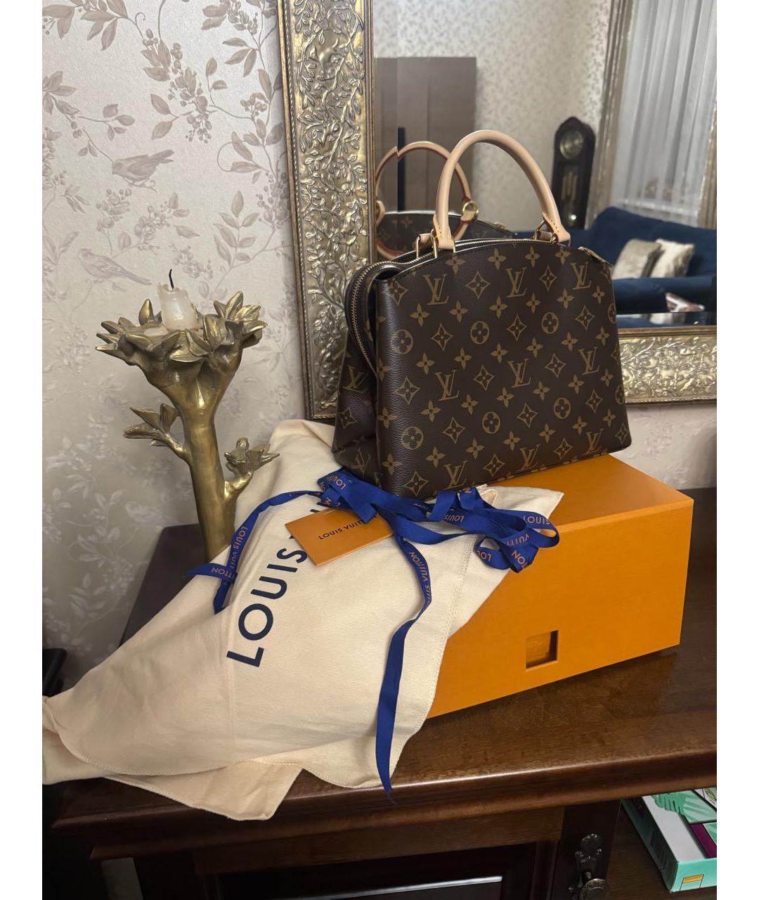 LOUIS VUITTON Коричневая кожаная сумка тоут, фото 2