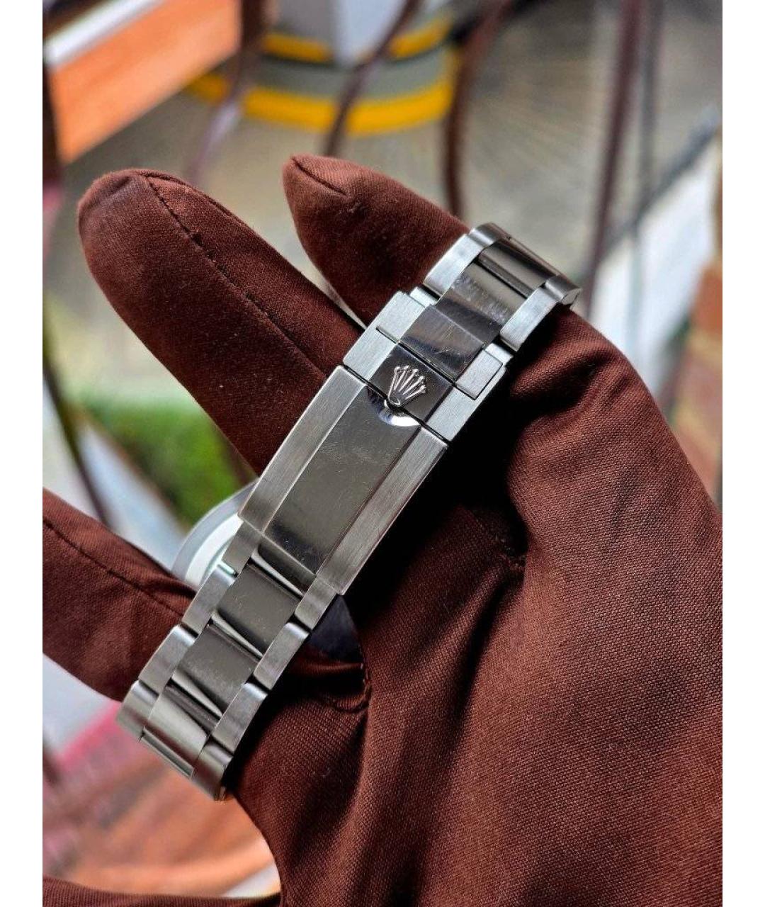 ROLEX Черные часы из желтого золота, фото 5