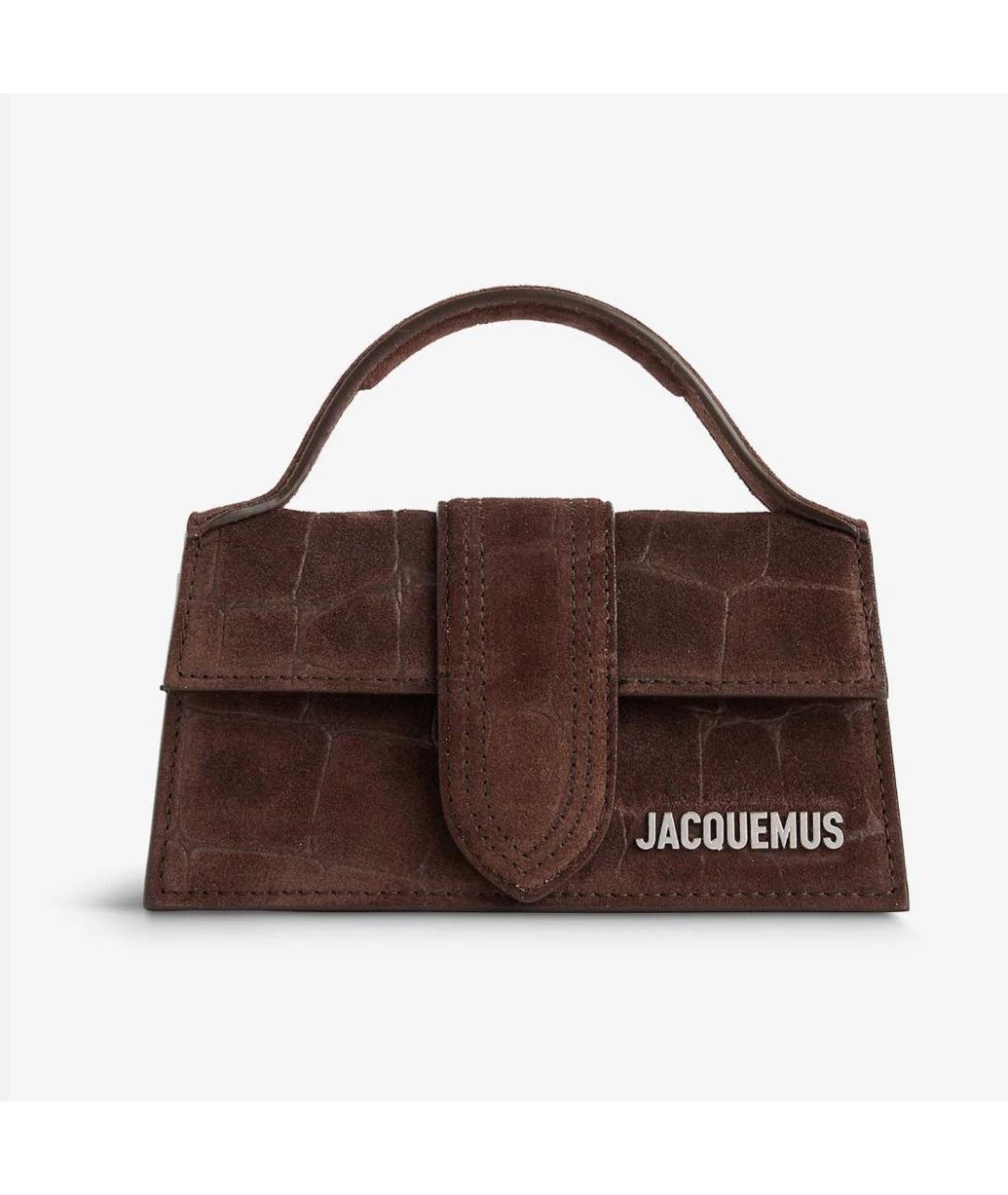 JACQUEMUS Коричневая кожаная сумка с короткими ручками, фото 8