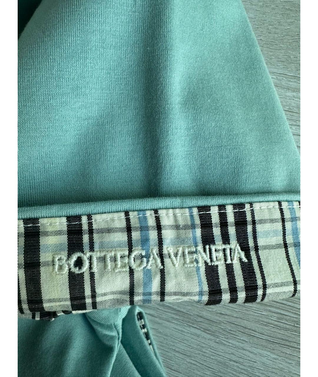 BOTTEGA VENETA Голубая хлопковая футболка, фото 4