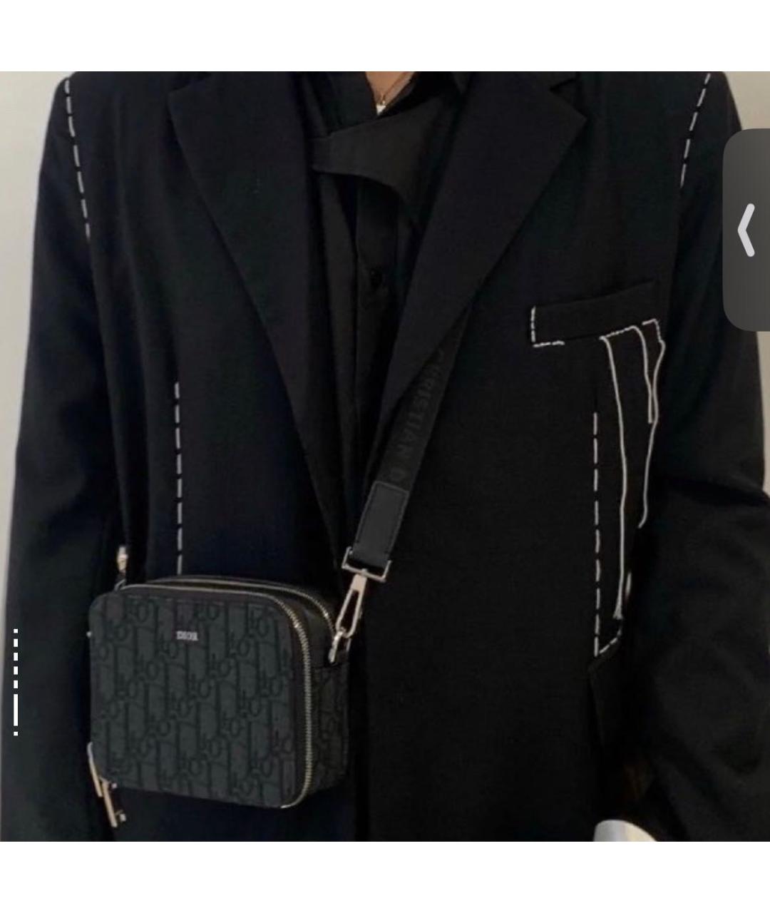 CHRISTIAN DIOR Черная тканевая сумка на плечо, фото 8