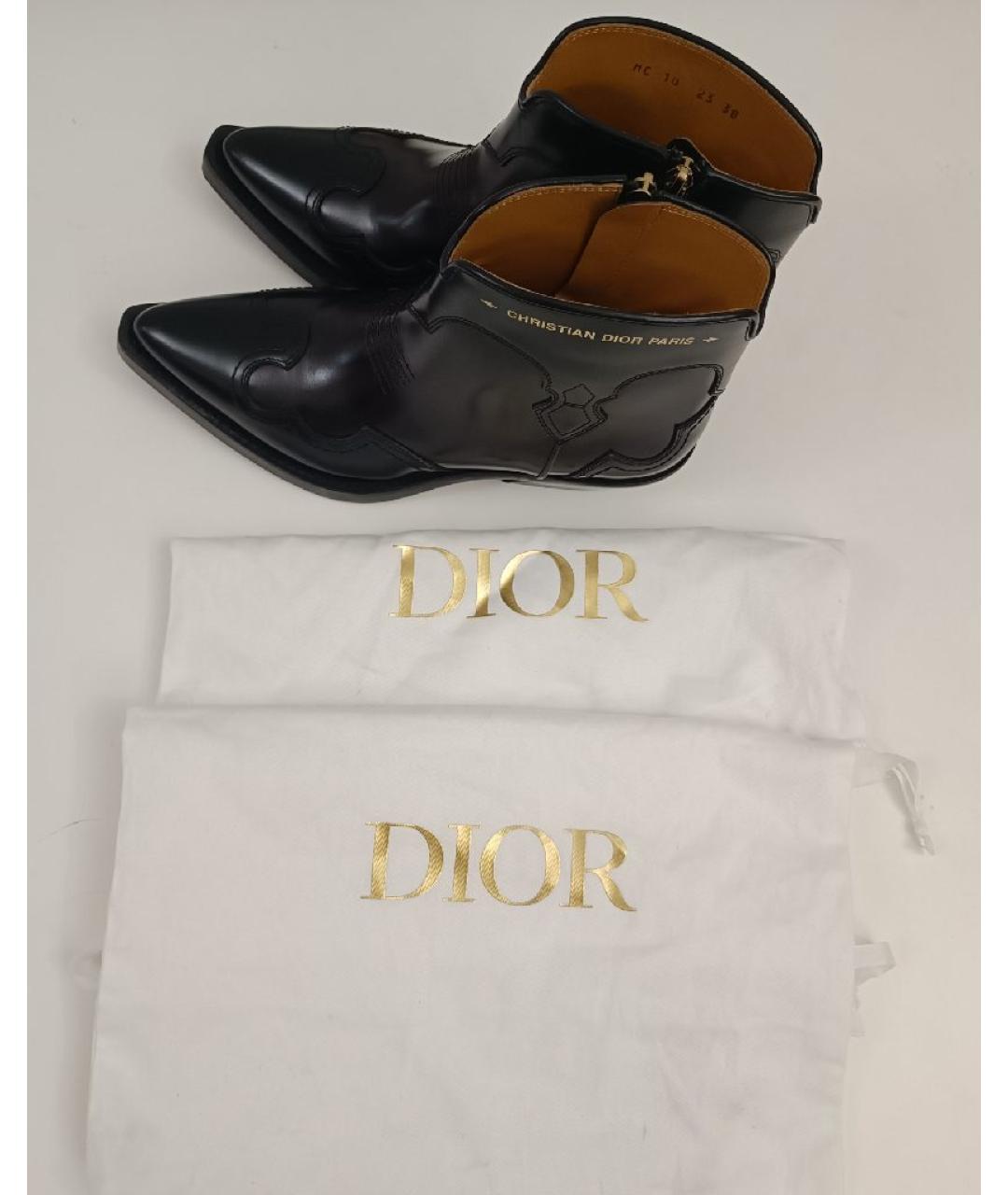CHRISTIAN DIOR Бордовые кожаные полусапоги, фото 5