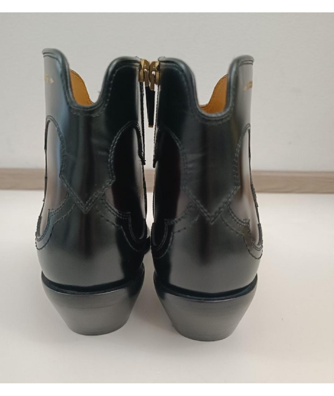 CHRISTIAN DIOR Бордовые кожаные полусапоги, фото 4