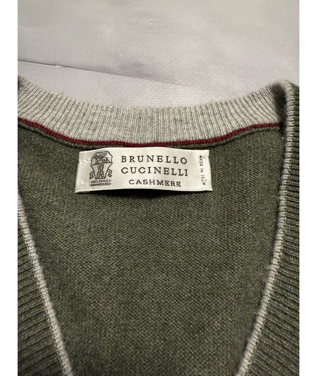 BRUNELLO CUCINELLI Зеленый кашемировый джемпер / свитер, фото 4
