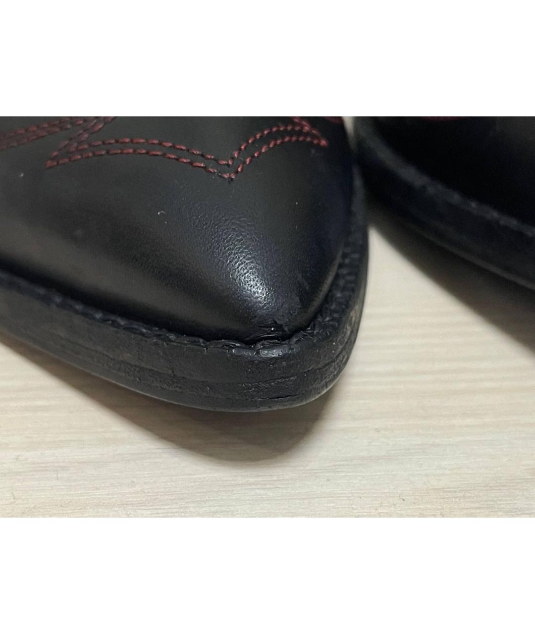 DRIES VAN NOTEN Черные кожаные ботинки, фото 5