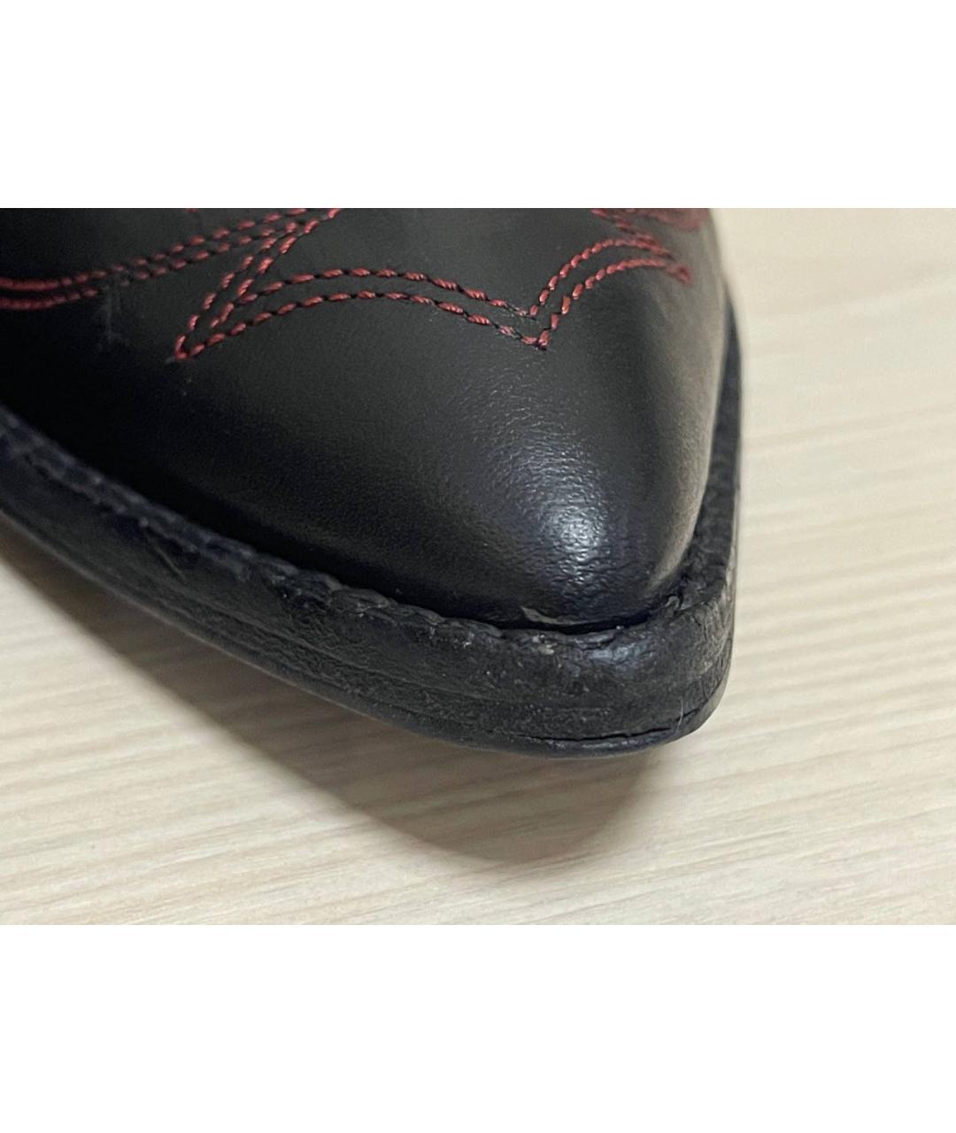 DRIES VAN NOTEN Черные кожаные ботинки, фото 6