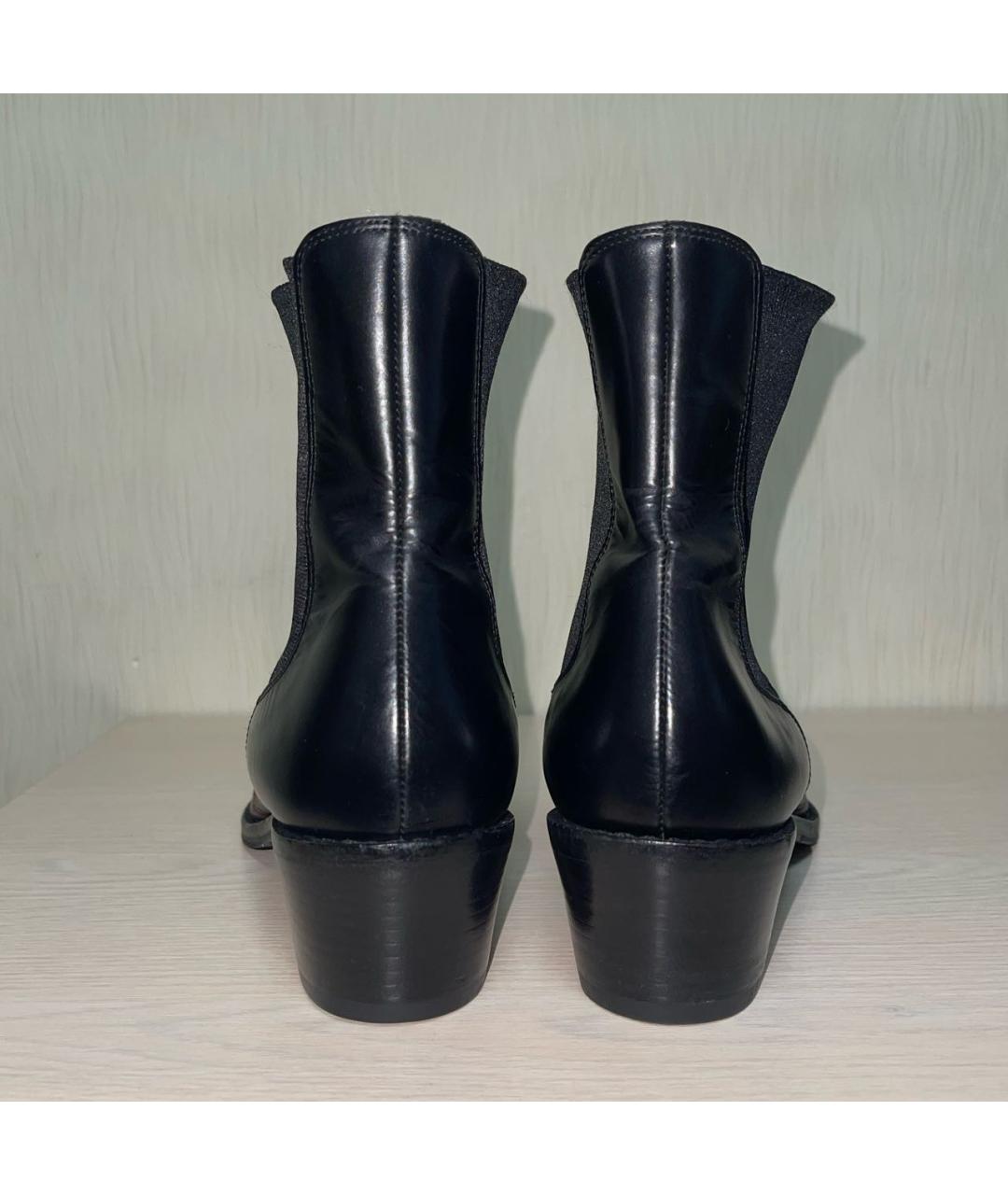 DRIES VAN NOTEN Черные кожаные ботинки, фото 4
