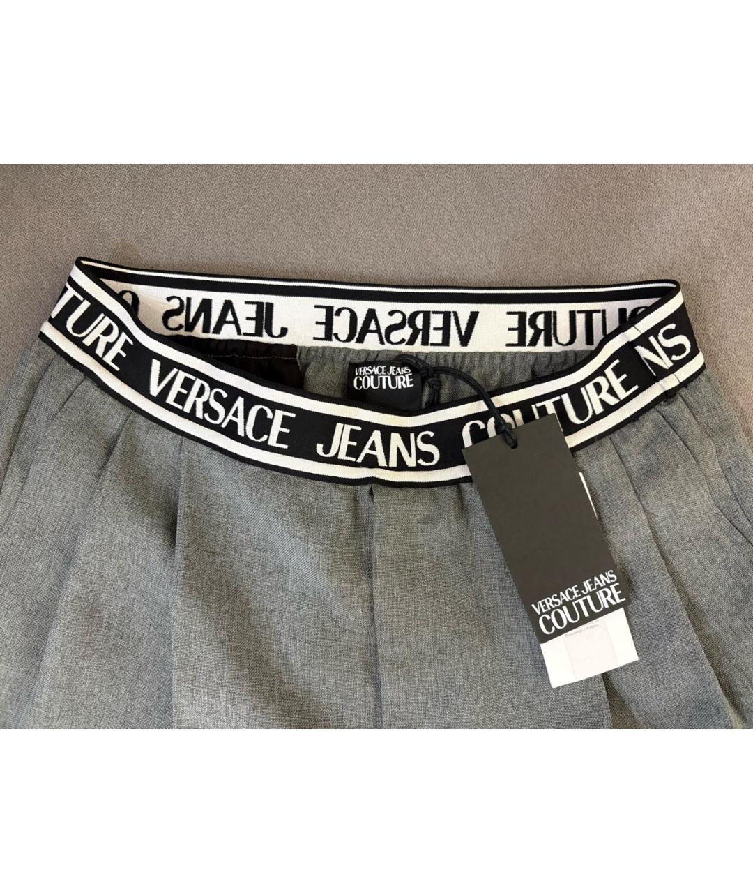 VERSACE JEANS COUTURE Серые полиэстеровые повседневные брюки, фото 3