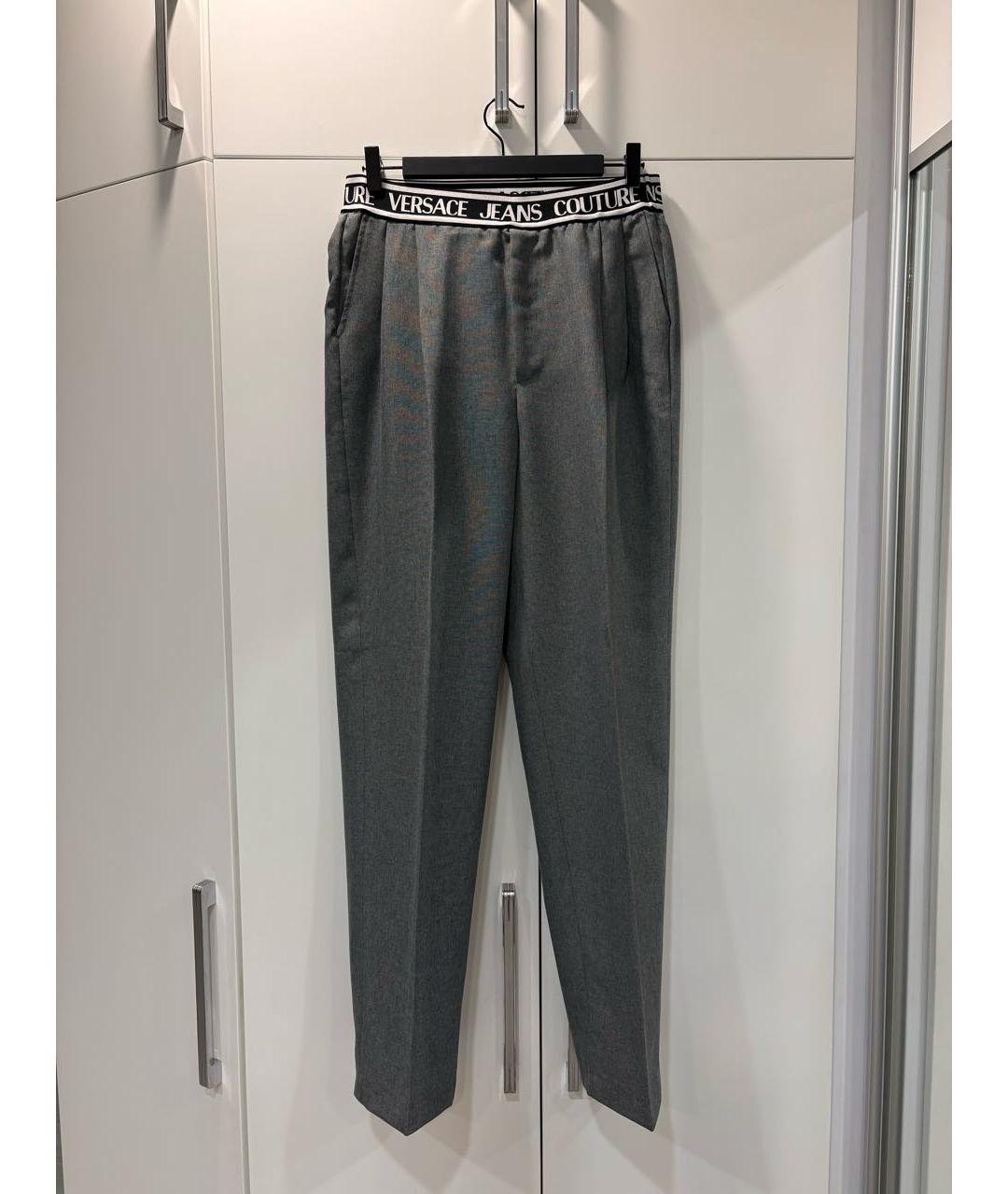 VERSACE JEANS COUTURE Серые полиэстеровые повседневные брюки, фото 5