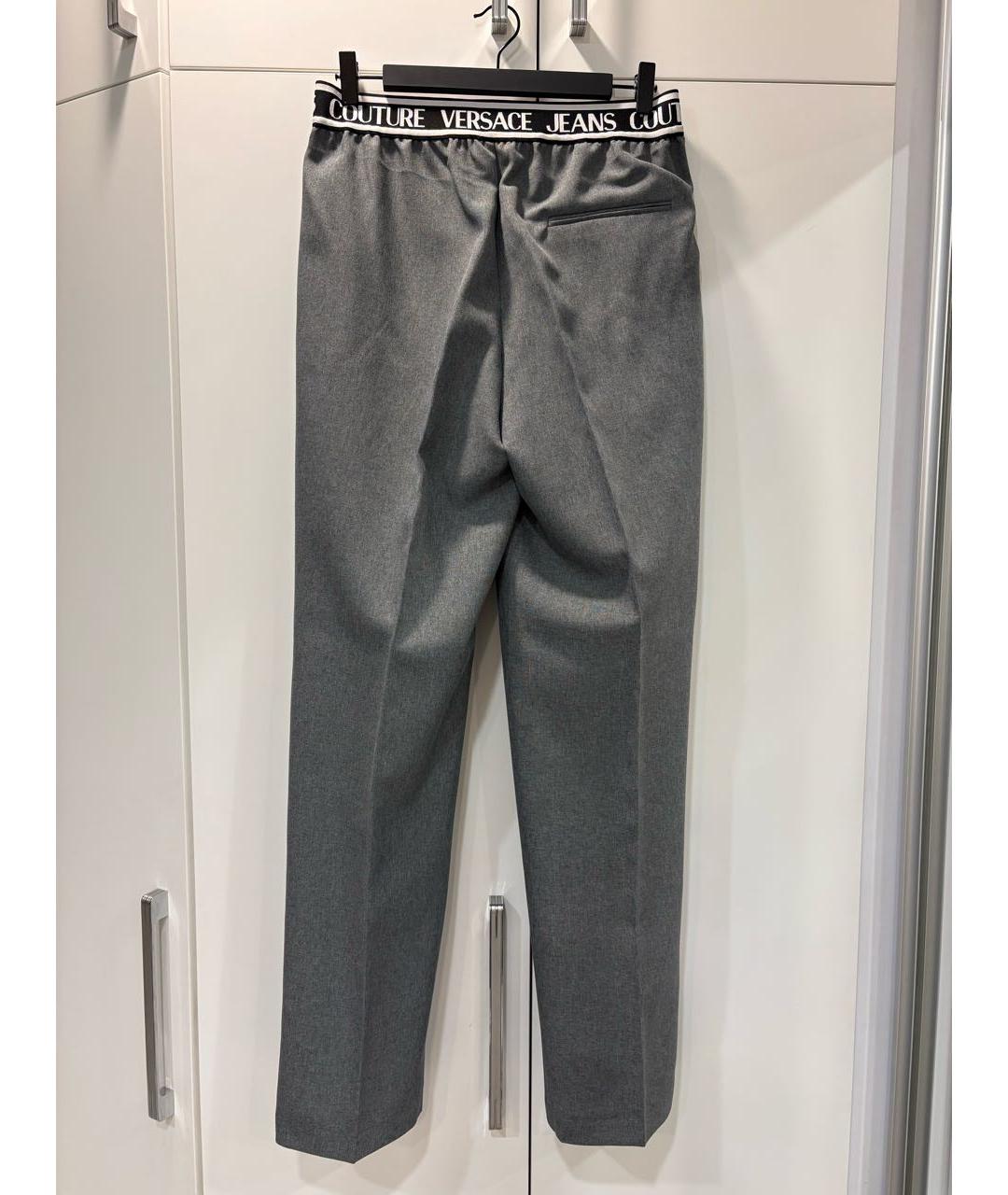 VERSACE JEANS COUTURE Серые полиэстеровые повседневные брюки, фото 2