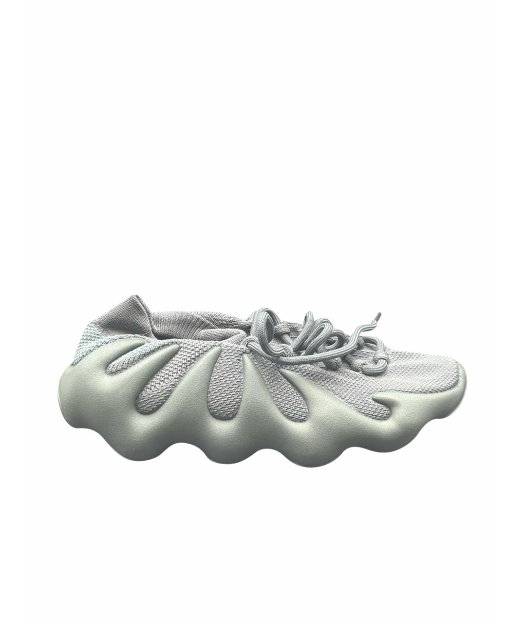 ADIDAS YEEZY Антрацитовые текстильные кроссовки, фото 1