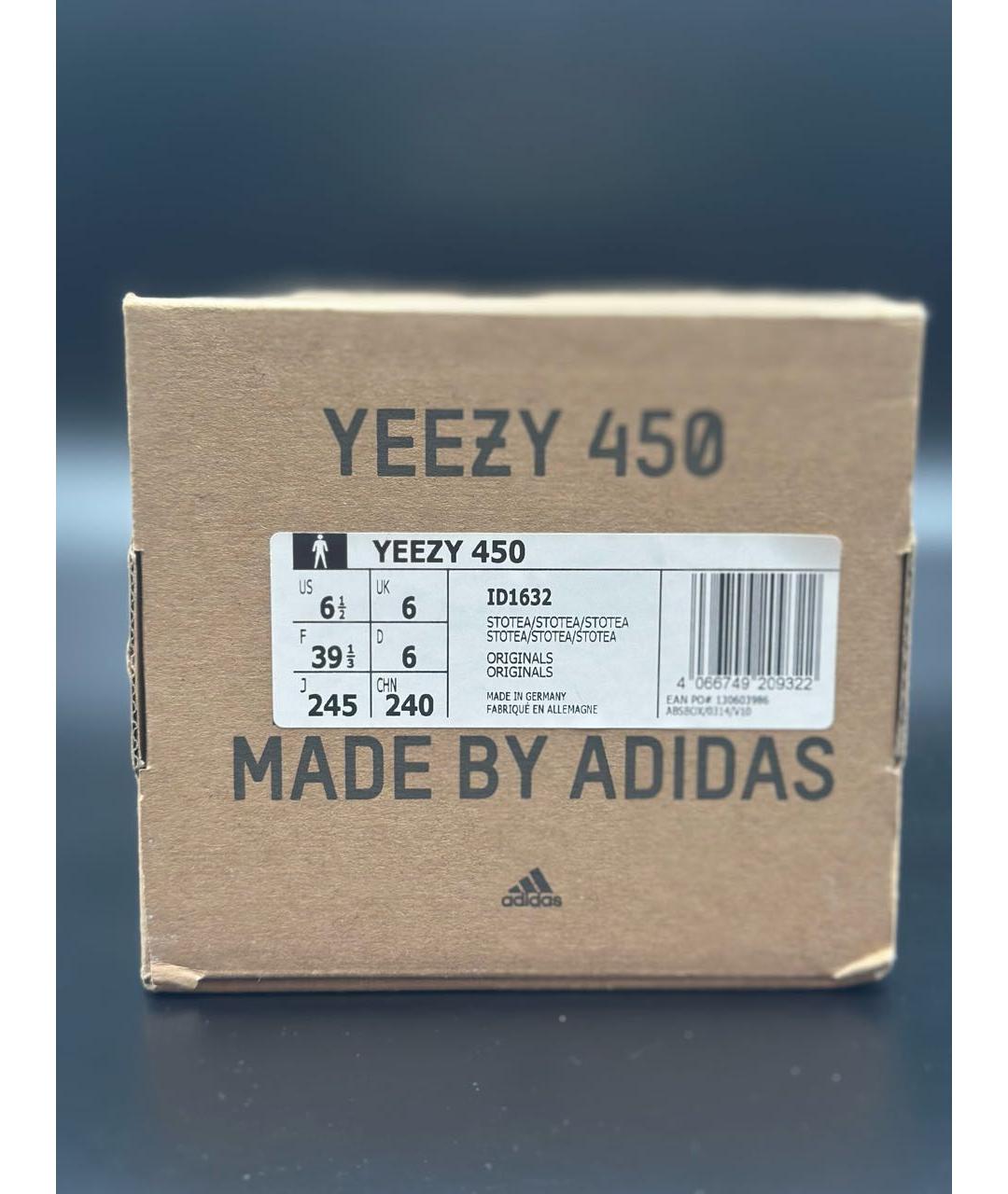 ADIDAS YEEZY Антрацитовые текстильные кроссовки, фото 5