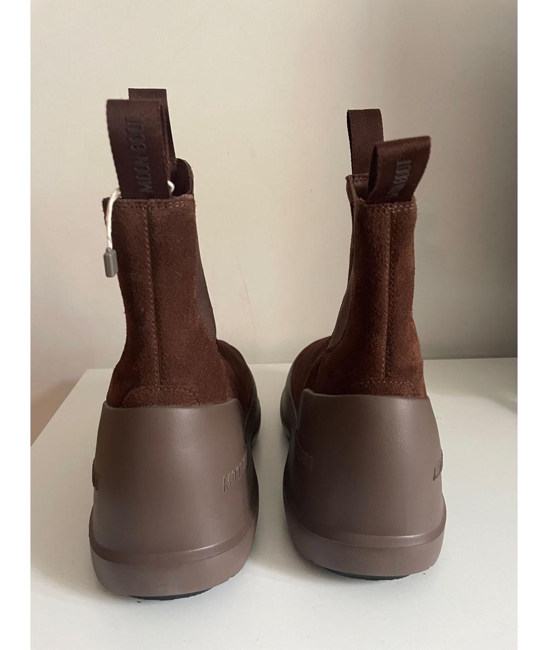 MOON BOOT Коричневые замшевые сапоги, фото 4