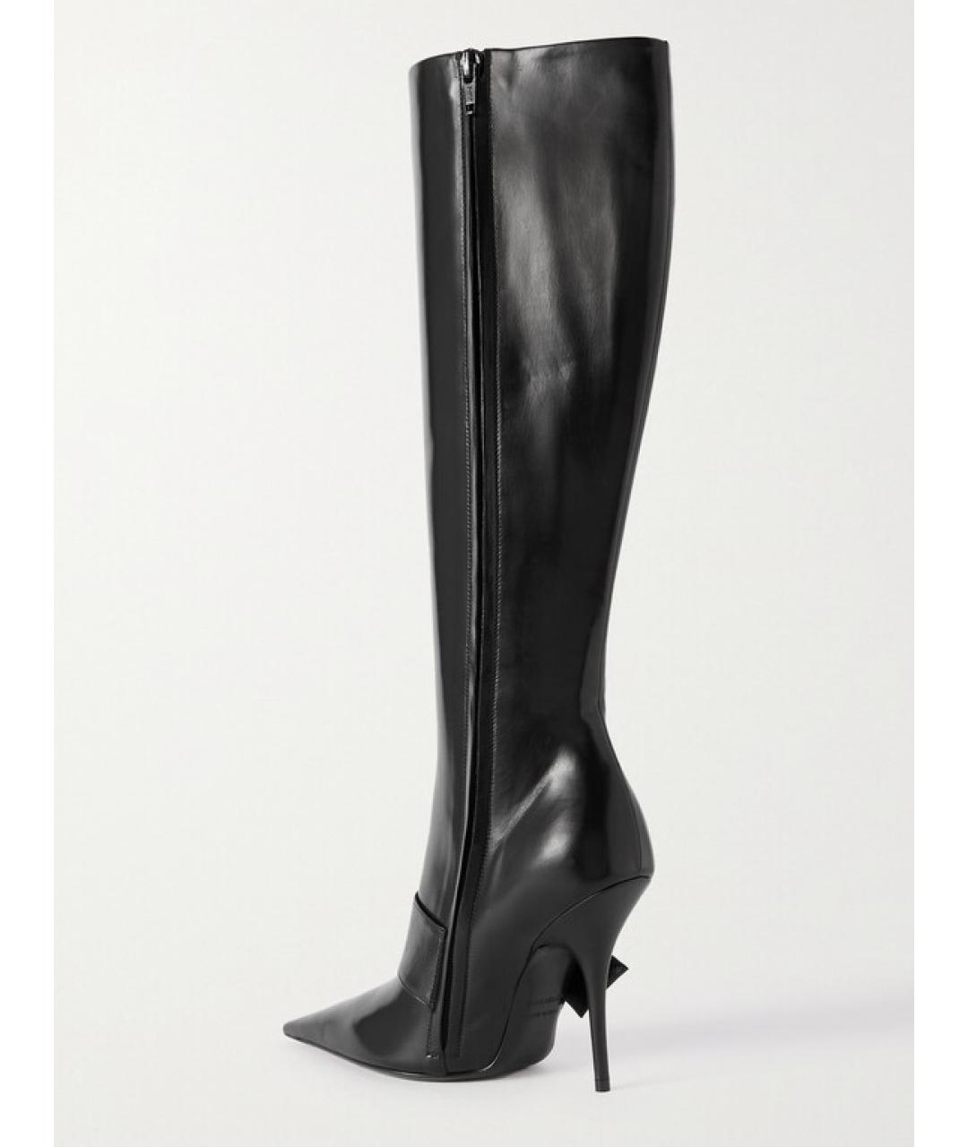 BALENCIAGA Черные кожаные сапоги, фото 4