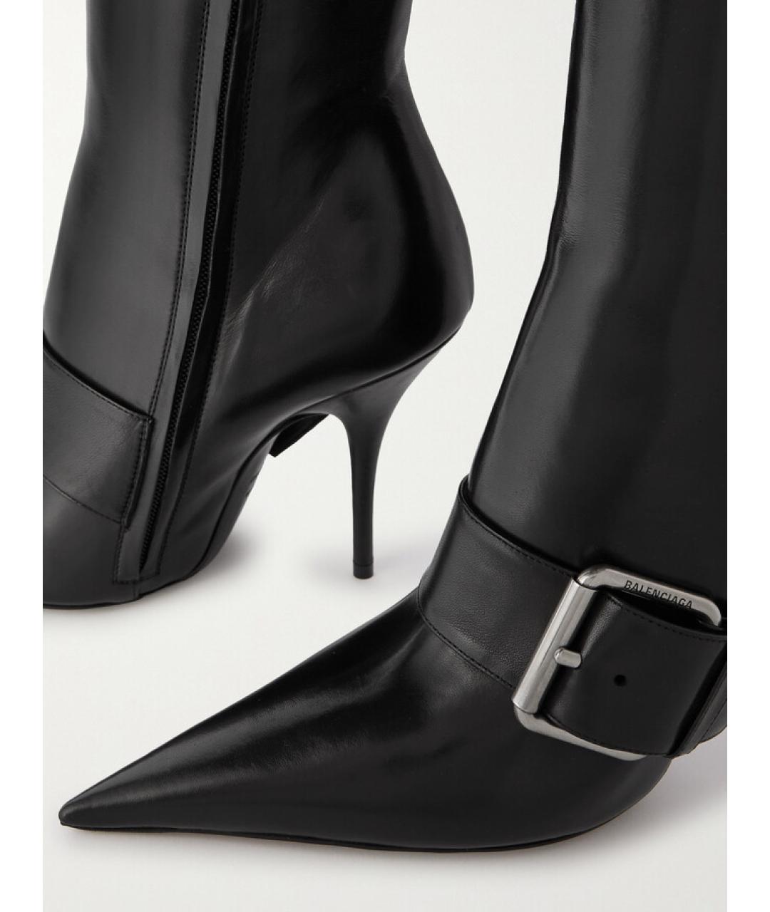 BALENCIAGA Черные кожаные сапоги, фото 5