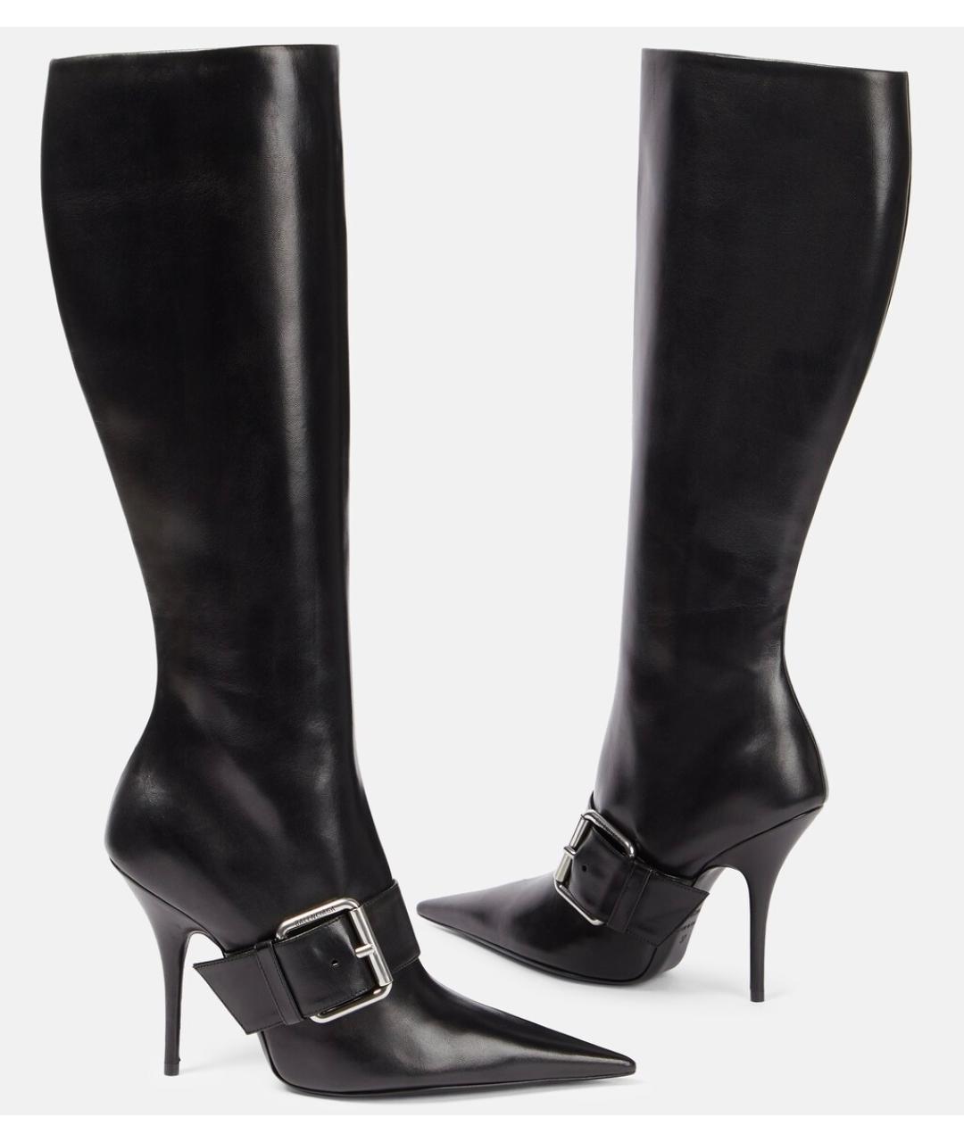 BALENCIAGA Черные кожаные сапоги, фото 6