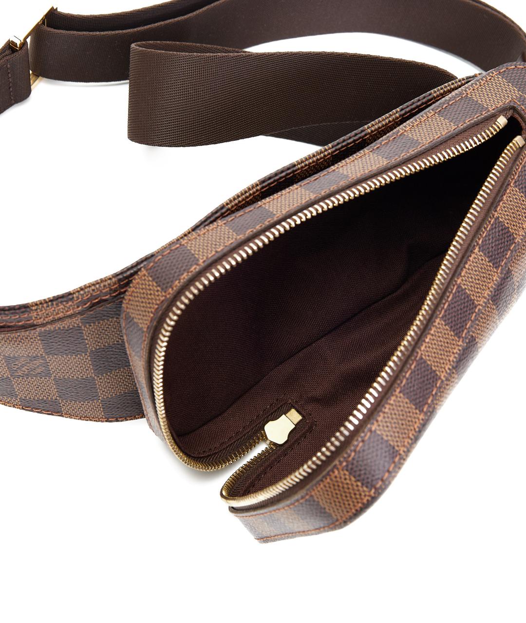 LOUIS VUITTON Коричневая кожаная сумка на плечо, фото 4